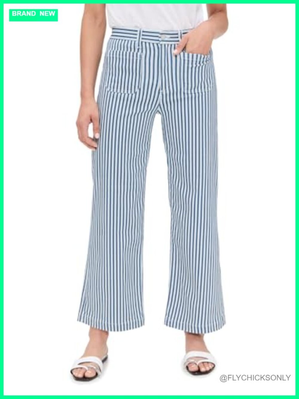 AG Kassie High Rise Wide Leg Crop Jeans Stretch Denim Casual